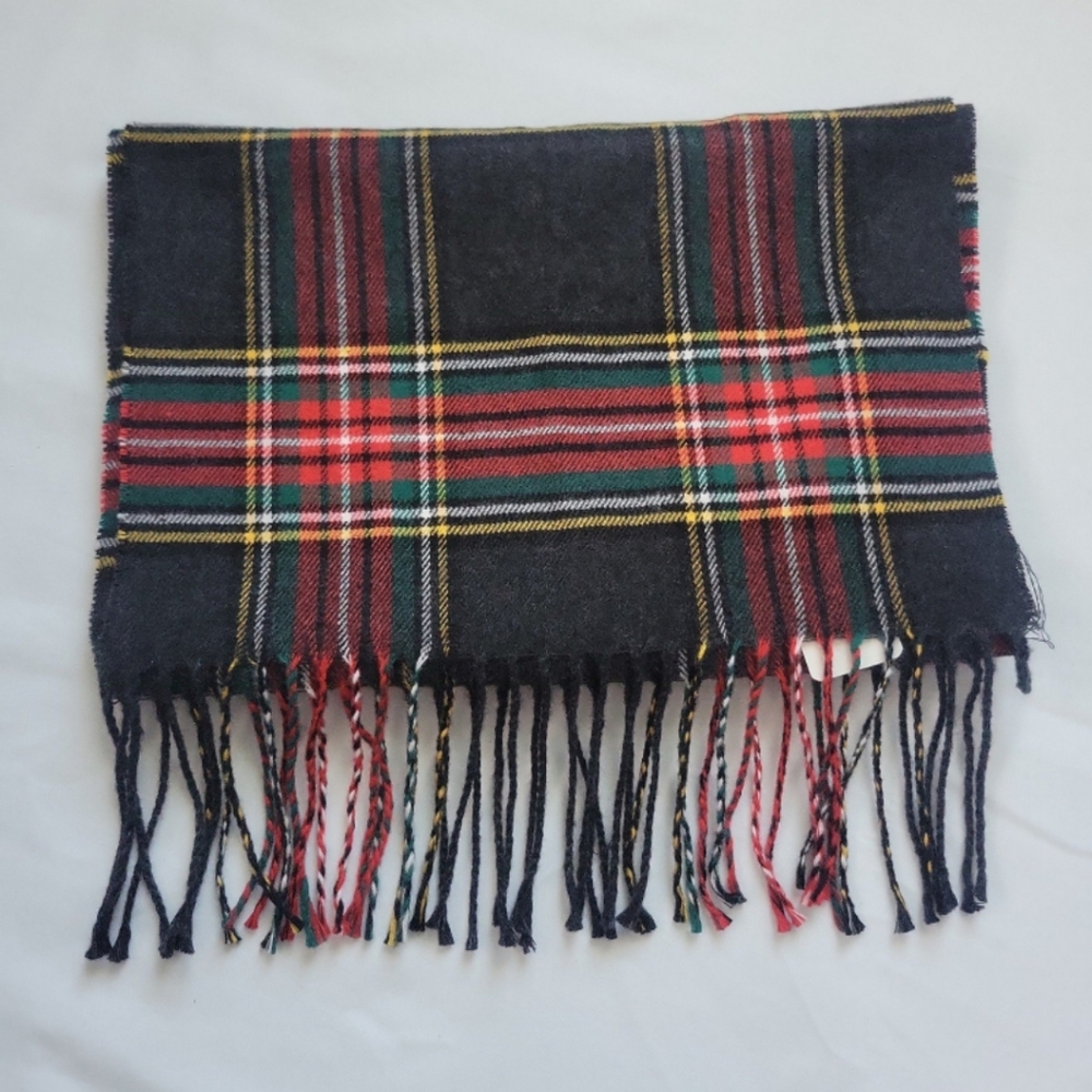 Plaid Fringe Scarf